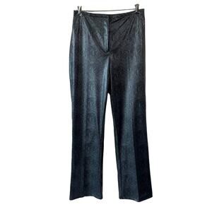 Vintage Snake Skin Pants Sz 14 Extra Long Wide Leg Blue Silver David Paul